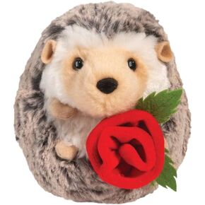 Douglas Spunky Hedgehog with Red Rose Flower Mini Soft Plush Stuffed Animal Toy