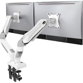 Huanuo Dual Monitor Stand - شاشة Debivel Debivel Devivel Devivel Devivel مع مشبك C ، قاعدة تثبيت Grommet لمدة 13 إلى 32 بوصة - كل ذراع يحتفظ 4.4 إلى 19.8 رطل