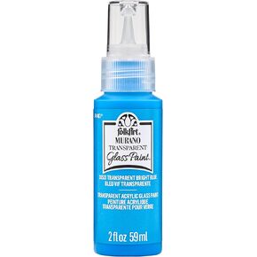 FolkArt Murano Transparent Acrylic Glass Paint, Deep Blue, Perfect for Indoor and Outdoor Arts and Crafts Projects, 2 fl oz, 36532