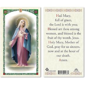San Francis Imports Hail Mary Full of Grace Laminated Holy Prayer Card