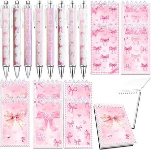 18 PCS Pink Bows Point Pens Coquette Bow Point Pens Black Gelink Coquette Aosthetic الأقل in Kuwait