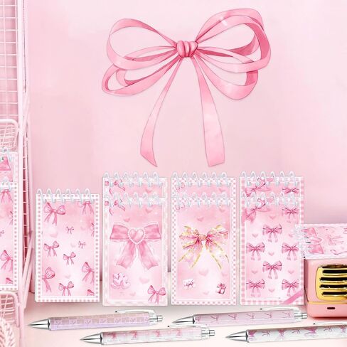 18 PCS Pink Bows Point Pens Coquette Bow Point Pens Black Gelink Coquette Aosthetic الأقل in Kuwait
