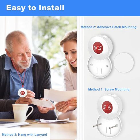 Surfou Wireless Pager Call Call Button تنبيه الطوارئ الجرس الجرس الجرس الإنذارات الشخصية لكبار السن من كبار السن معطل 1000 قدم طويلة المدى 3 أزرار المكالمات 3 أجهزة الاستقبال in Kuwait