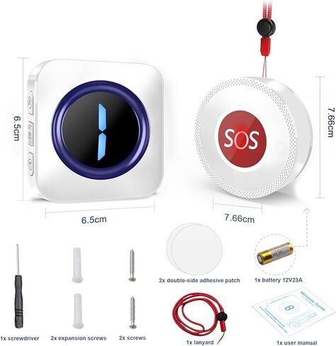 Surfou Wireless Pager Call Call Button تنبيه الطوارئ الجرس الجرس الجرس الإنذارات الشخصية لكبار السن من كبار السن معطل 1000 قدم طويلة المدى 3 أزرار المكالمات 3 أجهزة الاستقبال in Kuwait