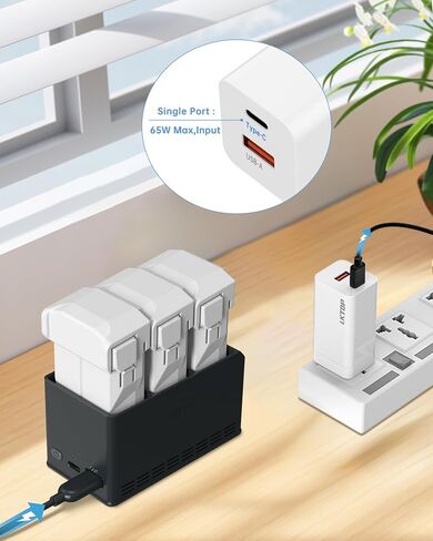 Replacement DJI Mini 4 Pro/Mini 3 Series Two-Way Charging Hub, 72W Battery Charger with Fast Charging/Discharging/Comfort Mode, LED Display Screen (3X Fast, Parallel Charge 2 Batteries: 30 min) in Saudi Arabia