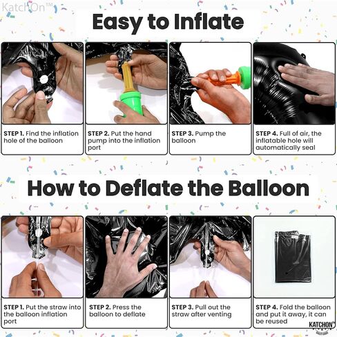 KatchOn, Black 40 Inch Giant 12 Balloon - Birthday & Anniversary Decorations, Unisex, Helium Supported, Self Sealing, Includes 32ft Ribbon & Straw - 12th Birthday, Boy, Party in Saudi Arabia