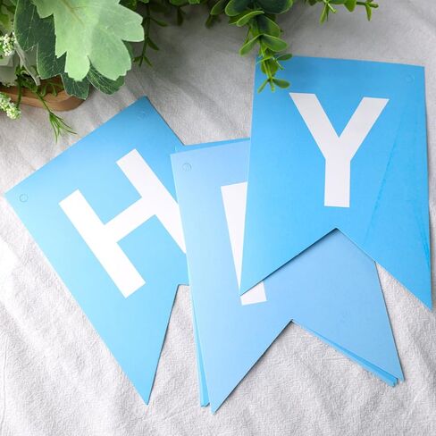 Domestar Blue Happy Birthdy Ranner Decorations ، Banner Happy Birthday Banner لعيد ميلاد DIY Party Decorations in Kuwait
