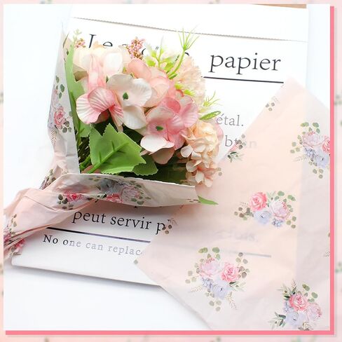 Benvo 20 Sheets Ploral Print Tissue Paper 20 inch × 29 بوصة ورق decoupage الورق الزخرفي للورق الهدية الالتفاف ورقة زهرة DIY Art Craft Paper for Spring Wedding Birthday Dame Baby (Style C) in Kuwait