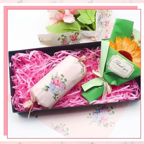 Benvo 20 Sheets Ploral Print Tissue Paper 20 inch × 29 بوصة ورق decoupage الورق الزخرفي للورق الهدية الالتفاف ورقة زهرة DIY Art Craft Paper for Spring Wedding Birthday Dame Baby (Style C) in Kuwait