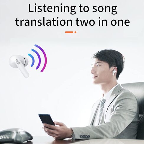 Language Translator Earbuds, Supports 114 Languages Online Translation Real Time, Voice Language Translator with Bluetooth and APP, Simultaneous Translation(White) in Kuwait