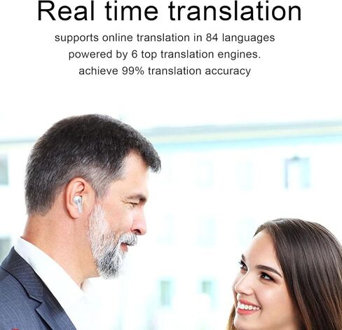 Language Translator Earbuds, Supports 114 Languages Online Translation Real Time, Voice Language Translator with Bluetooth and APP, Simultaneous Translation(White) in Kuwait
