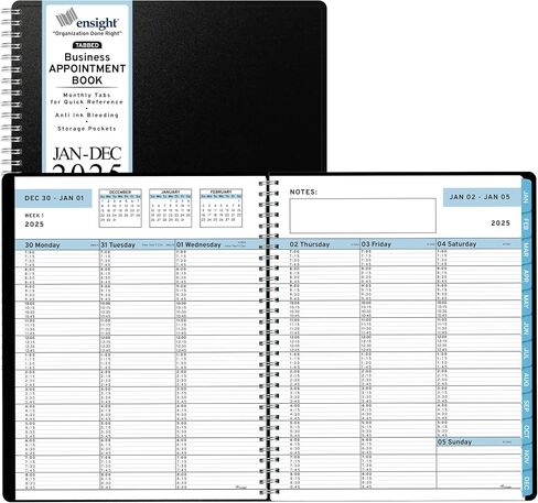 2025 Appointment Book & Planner- Ensight 8.5 x 11 inches, Large Tabbed Daily Hourly Weekly Planner, Calendar & Schedule Book 15-Minute time Slots, Business & Personal Planner Jan 2025- Dec 2025- Blue in Kuwait