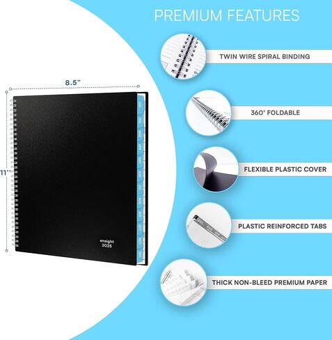 2025 Appointment Book & Planner- Ensight 8.5 x 11 inches, Large Tabbed Daily Hourly Weekly Planner, Calendar & Schedule Book 15-Minute time Slots, Business & Personal Planner Jan 2025- Dec 2025- Blue in Kuwait