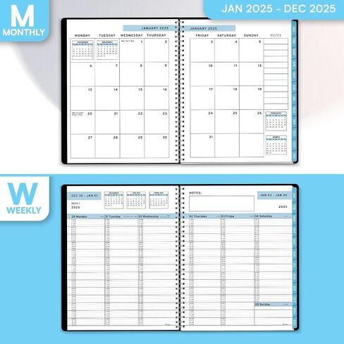 2025 Appointment Book & Planner- Ensight 8.5 x 11 inches, Large Tabbed Daily Hourly Weekly Planner, Calendar & Schedule Book 15-Minute time Slots, Business & Personal Planner Jan 2025- Dec 2025- Blue in Kuwait