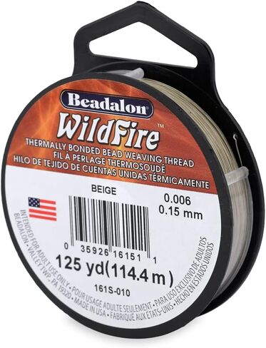 Beadalon Wildfire, 0.006 in, 0.15 mm, Break Strength 10 lb / 4.5 kg, Beige, 125 yd / 114 m in Saudi Arabia