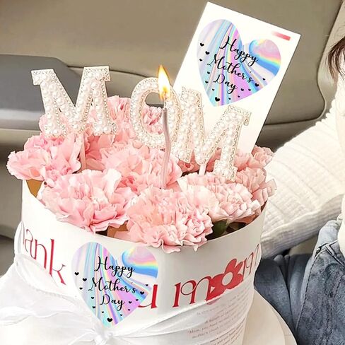 Happy Mother's Day Stickers 2" Holographic Mother's Day Heart Labels-250 Pcs Mothers Day Gift Tags Mothers Day Envelope Seals Stickers for Party Favors Envelope Seal Cards Box Gift Wrap Decor in Saudi Arabia