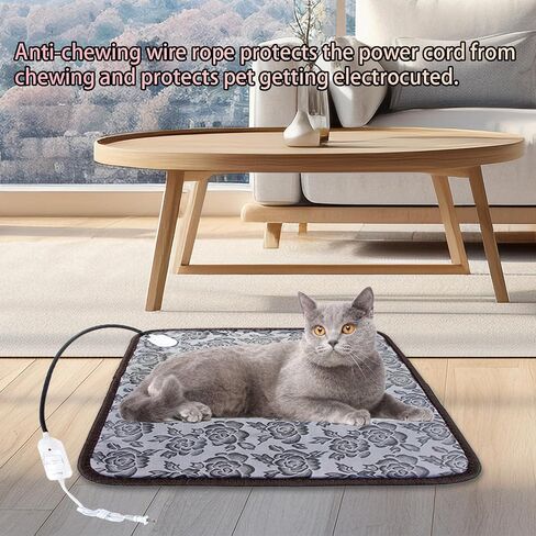 DaMohony Pet Heating Pad, Waterproof Electric Dog Cat Heated Pad with 3 Adjustable Temperature, Indoor Pet Warming Pad with Chew Resistant Cord for Outdoor Cat House in Saudi Arabia
