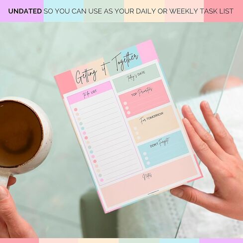 To Do List Notepad | Daily Planner, Brain Dump, Organizer and Priority List | 50 Undated Tear Away Sheets | A5 (Lux) in Saudi Arabia