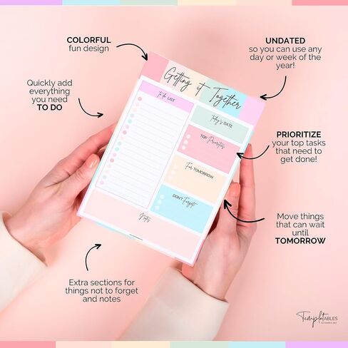 To Do List Notepad | Daily Planner, Brain Dump, Organizer and Priority List | 50 Undated Tear Away Sheets | A5 (Lux) in Saudi Arabia