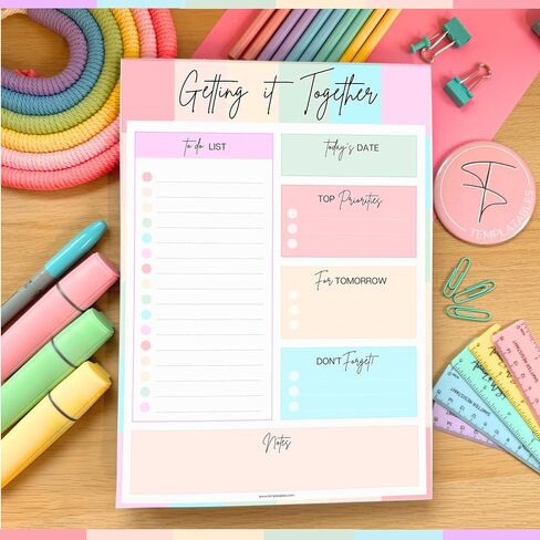 To Do List Notepad | Daily Planner, Brain Dump, Organizer and Priority List | 50 Undated Tear Away Sheets | A5 (Lux) in Saudi Arabia