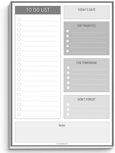 To Do List Notepad | Daily Planner, Brain Dump, Organizer and Priority List | 50 Undated Tear Away Sheets | A5 (Lux) in Saudi Arabia