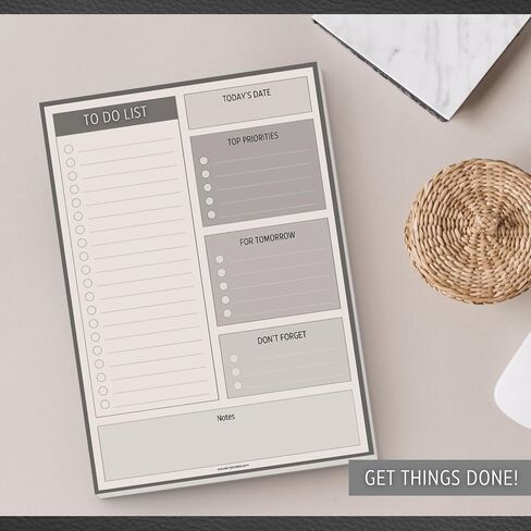 To Do List Notepad | Daily Planner, Brain Dump, Organizer and Priority List | 50 Undated Tear Away Sheets | A5 (Lux) in Saudi Arabia