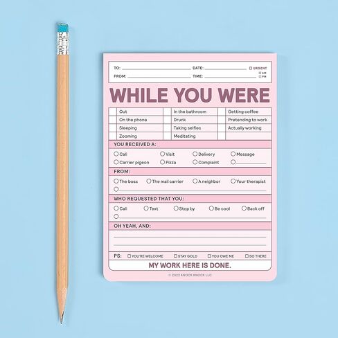 Knock Knock 1-Count While You Were Memo Pads, Funny Office Notepads Nifty Notes, 4 x 5.25-inches each (Pastel) in Saudi Arabia