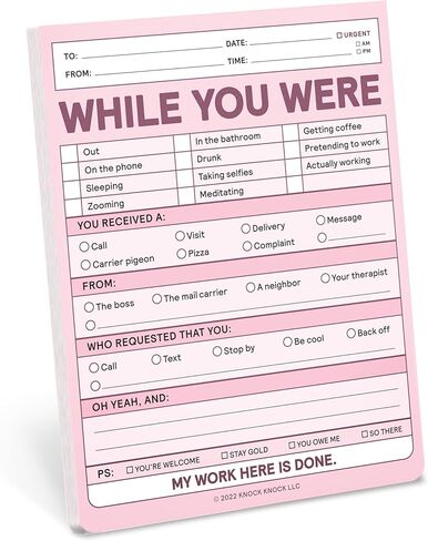 Knock Knock 1-Count بينما كنت منصات المذكرة ، ملاحظات Nifty Funder Office ، 4 × 5.25 بوصة لكل منهما (باستيل) in Kuwait