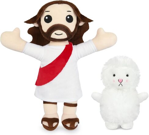 Jesus Plush, 13 Inches Easter Plush, Classic Christian Jesus Plush Doll with Sheep Stuffed Animals, Religious Easter Gifts for Kids Boys Girls (Red) in Saudi Arabia