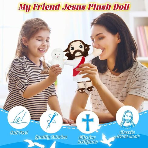 Jesus Plush, 13 Inches Easter Plush, Classic Christian Jesus Plush Doll with Sheep Stuffed Animals, Religious Easter Gifts for Kids Boys Girls (Red) in Saudi Arabia