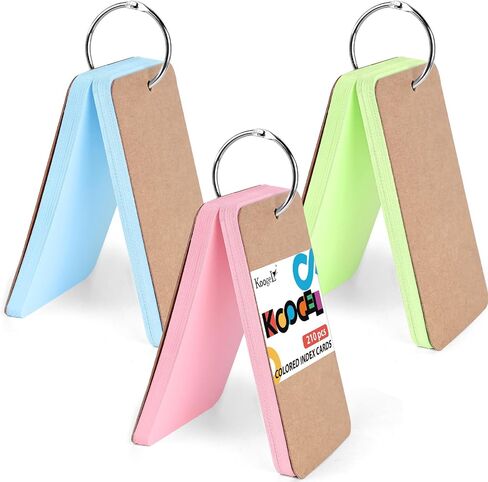 Koogel 480ct Ring Flashcards 3×5" | 6-Color Study System | Semester-Length Supply for Classrooms & Professionals in Saudi Arabia