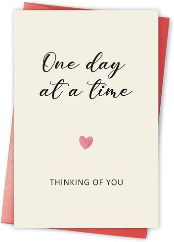 Thinking of You Card for Man Woman, Sympathy Gift Card for Friends Family, Bereavement Card, Hard Times Support Card, One Day at a Time Thinking of You in Kuwait
