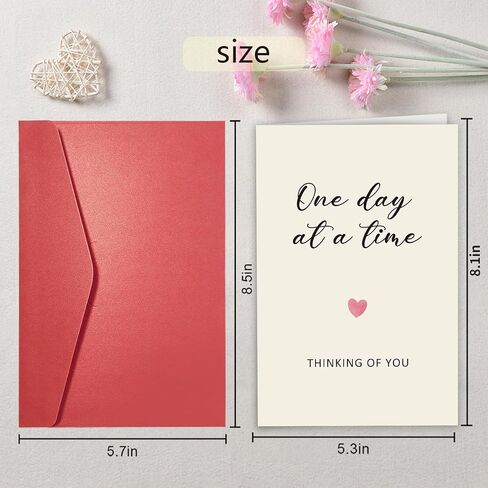 Thinking of You Card for Man Woman, Sympathy Gift Card for Friends Family, Bereavement Card, Hard Times Support Card, One Day at a Time Thinking of You in Kuwait