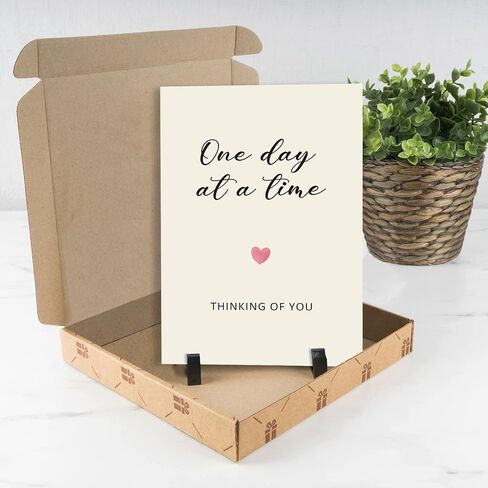 Thinking of You Card for Man Woman, Sympathy Gift Card for Friends Family, Bereavement Card, Hard Times Support Card, One Day at a Time Thinking of You in Kuwait