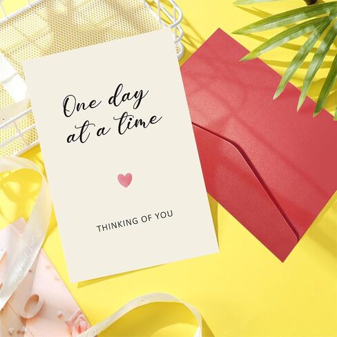 Thinking of You Card for Man Woman, Sympathy Gift Card for Friends Family, Bereavement Card, Hard Times Support Card, One Day at a Time Thinking of You in Kuwait