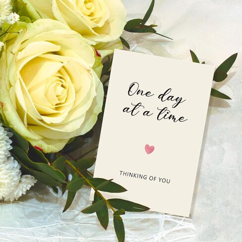 Thinking of You Card for Man Woman, Sympathy Gift Card for Friends Family, Bereavement Card, Hard Times Support Card, One Day at a Time Thinking of You in Kuwait