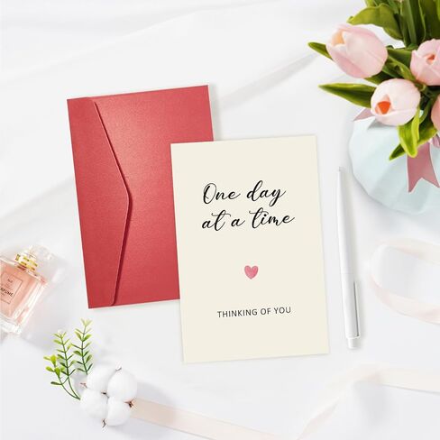 Thinking of You Card for Man Woman, Sympathy Gift Card for Friends Family, Bereavement Card, Hard Times Support Card, One Day at a Time Thinking of You in Kuwait