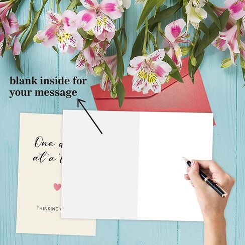 Thinking of You Card for Man Woman, Sympathy Gift Card for Friends Family, Bereavement Card, Hard Times Support Card, One Day at a Time Thinking of You in Kuwait