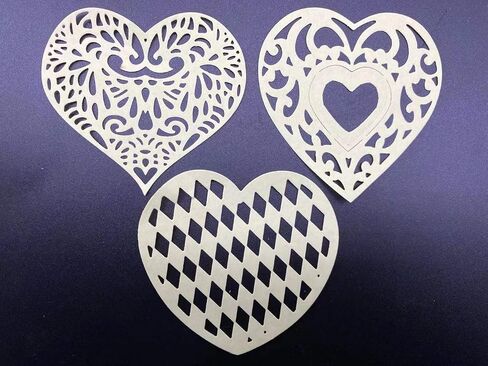 Hying 3 PCS Valentines Love Heart Frame Cutting Dies for Card Making, Hollow Diamond Pattern Heart Die Cuts Mesh Grid Dies Stencil Embossing Tool Scrapbooking DIY Etched Craft Dies in Saudi Arabia