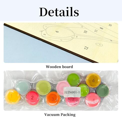 Jooz 2 Pack Tulip Paint by Numbers Kit للبالغين ، الطلاء التجريدي بالرقم على لوحة الخشب ، لوحة زيت DIY Tulip بواسطة أرقام الحلي لسطح المكتب ، الطلاء البالغ السهل بواسطة مجموعات الأرقام للهدية 8 × 8 بوصة in Kuwait