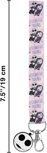 Disney PRINTED NIGHTMARE BEFORE CHRISTMAS WRIST LANYARD W/SILICONE CHARM- IMITATION RHODIUM 2PC SET in Saudi Arabia