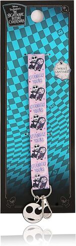 Disney PRINTED NIGHTMARE BEFORE CHRISTMAS WRIST LANYARD W/SILICONE CHARM- IMITATION RHODIUM 2PC SET in Saudi Arabia