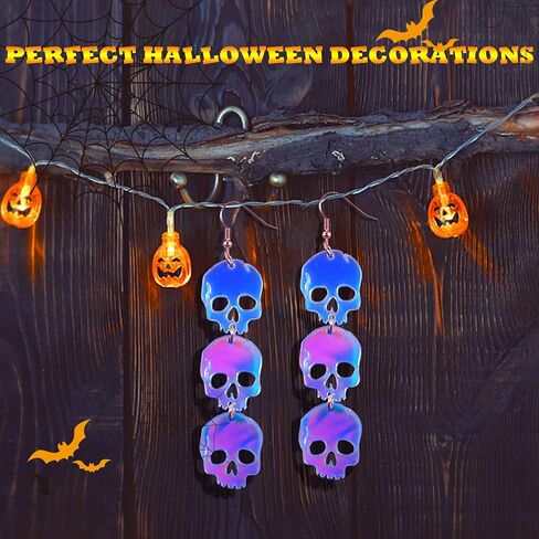Epoxy Resin Molds, Christmas Halloween Earring Resin Molds with Hole, Skull Pumpkin Bat Spider Earring Resin Molds for DIY Halloween Jewelry Mold Halloween Pendant Keychain Ornament Gift (White-1) in Saudi Arabia