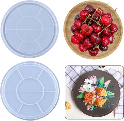 iSuperb Tray Resin Mold Round Silicone Mold Epoxy Casting Mold for DIY Table Tray/Fruit Snack Plate/Jewelry Dish/Makeup Tray (Round) in Saudi Arabia
