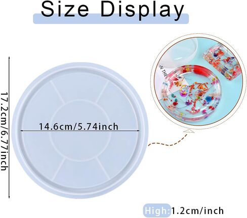 iSuperb Tray Resin Mold Round Silicone Mold Epoxy Casting Mold for DIY Table Tray/Fruit Snack Plate/Jewelry Dish/Makeup Tray (Round) in Saudi Arabia