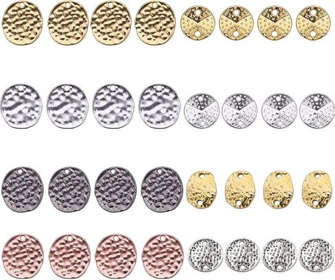Sunnyclue 1 Box 32pcs 8 Styles Disc Discharms Flat Round Charms for Jewelry Making Alloy Links Connects Charm Stamping Charms Ringles Prendants Diy Accorings النتائج اللوازم النساء in Saudi Arabia