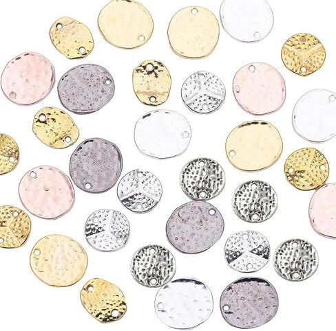 Sunnyclue 1 Box 32pcs 8 Styles Disc Discharms Flat Round Charms for Jewelry Making Alloy Links Connects Charm Stamping Charms Ringles Prendants Diy Accorings النتائج اللوازم النساء in Saudi Arabia