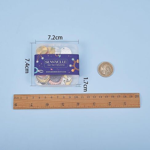Sunnyclue 1 Box 32pcs 8 Styles Disc Discharms Flat Round Charms for Jewelry Making Alloy Links Connects Charm Stamping Charms Ringles Prendants Diy Accorings النتائج اللوازم النساء in Saudi Arabia