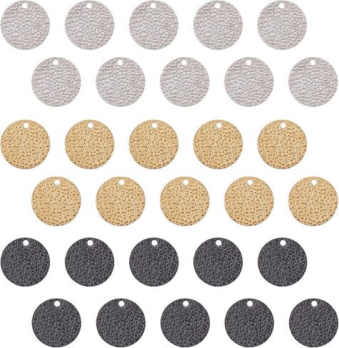 Sunnyclue 1 Box 32pcs 8 Styles Disc Discharms Flat Round Charms for Jewelry Making Alloy Links Connects Charm Stamping Charms Ringles Prendants Diy Accorings النتائج اللوازم النساء in Saudi Arabia