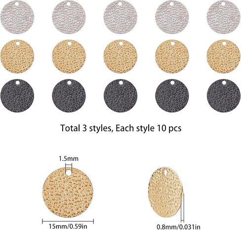 Sunnyclue 1 Box 32pcs 8 Styles Disc Discharms Flat Round Charms for Jewelry Making Alloy Links Connects Charm Stamping Charms Ringles Prendants Diy Accorings النتائج اللوازم النساء in Saudi Arabia